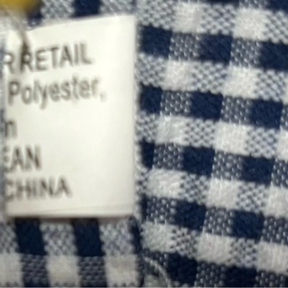 Boys gingham clip on tie blue & white 10.5” long Formal Cosplay Like New or New